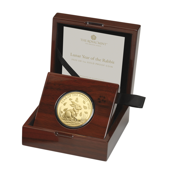 Lunar Year of the Rabbit 2023 UK 1oz Gold Proof Coin