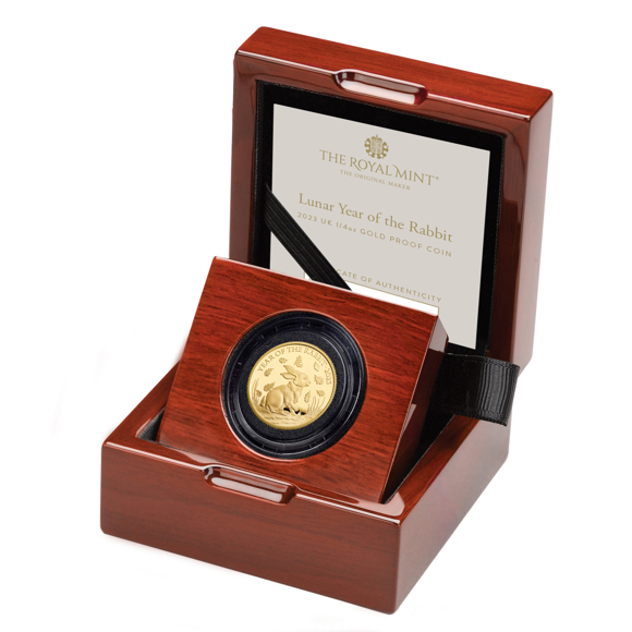 Lunar Year of the Rabbit 2023 UK 1/4oz Gold Proof Coin