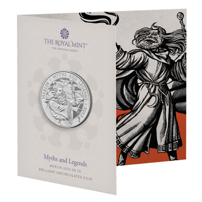 Myths and Legends Merlin 2023 UK £5 Brilliant Uncirculated Coin