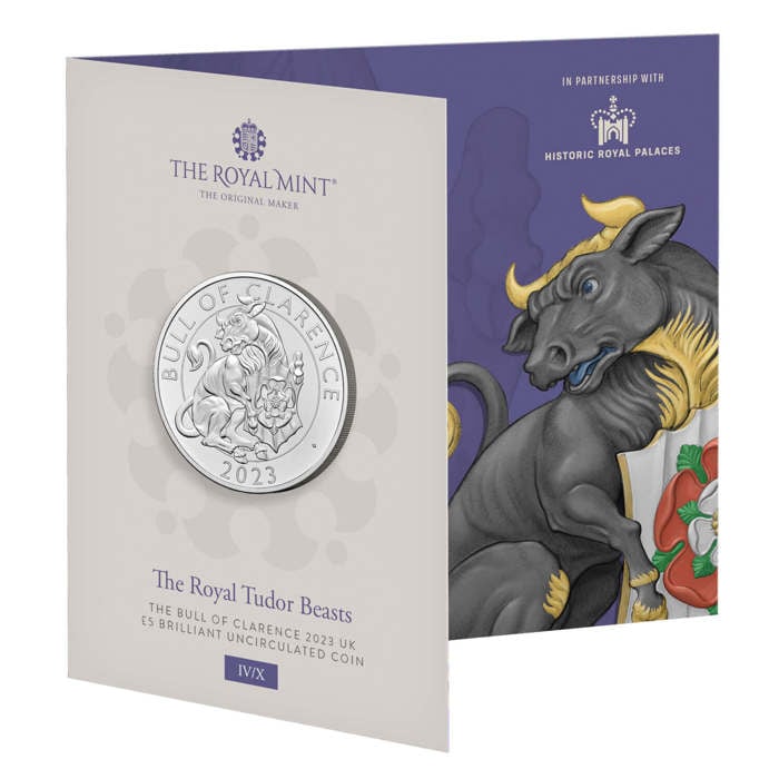 The Royal Tudor Beasts The Bull of Clarence 2023 UK £5 Brilliant Uncirculated Coin