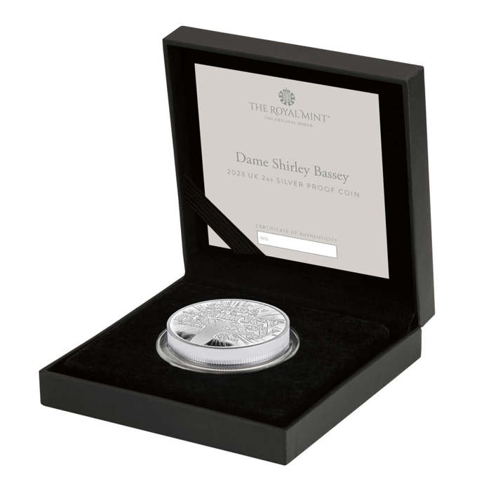 Dame Shirley Bassey 2023 UK 2oz Silver Proof Coin