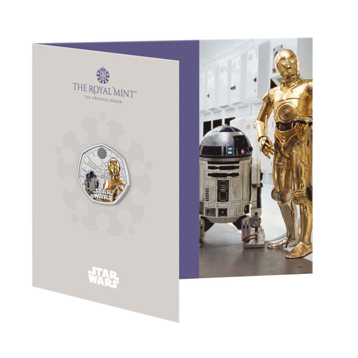 Star Wars R2-D2 and C-3PO 2023 UK 50p Brilliant Uncirculated Colour Coin