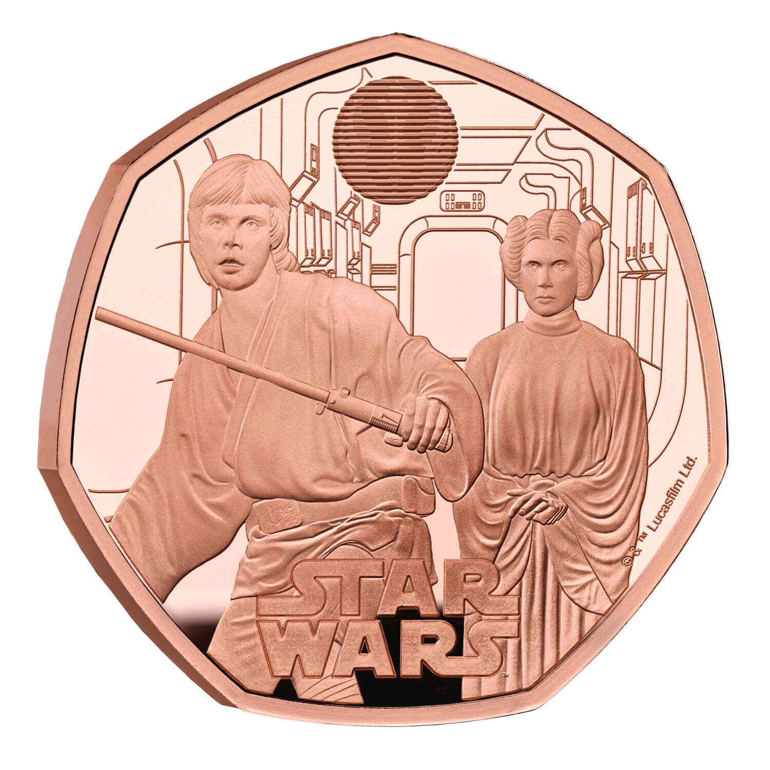 Star Wars Luke Skywalker and Princess Leia 2023 UK 50p Gold Proof