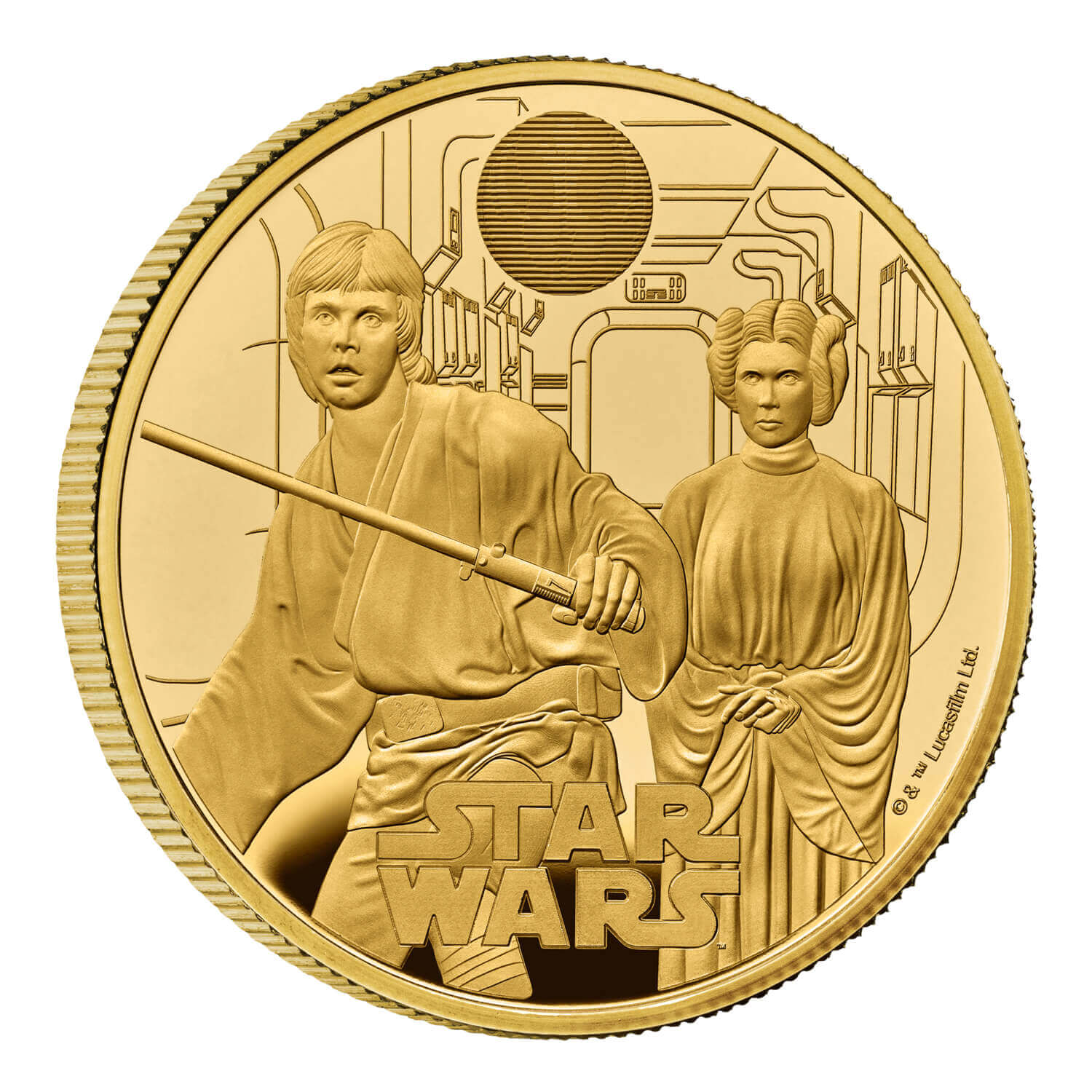 Star Wars Luke Skywalker and Princess Leia 2023 UK 1oz Gold Proof