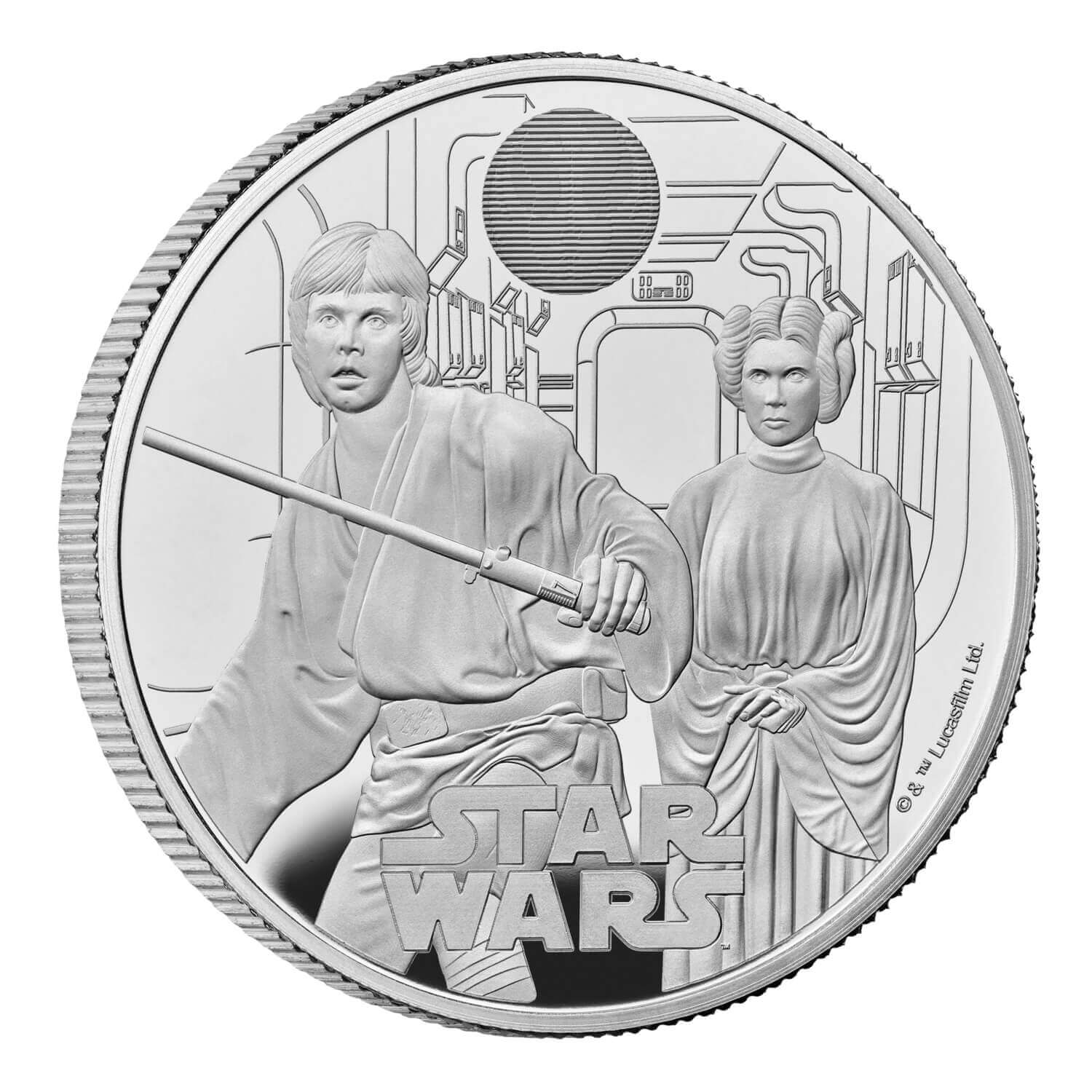Star Wars Luke Skywalker and Princess Leia 2023 UK 1oz Silver