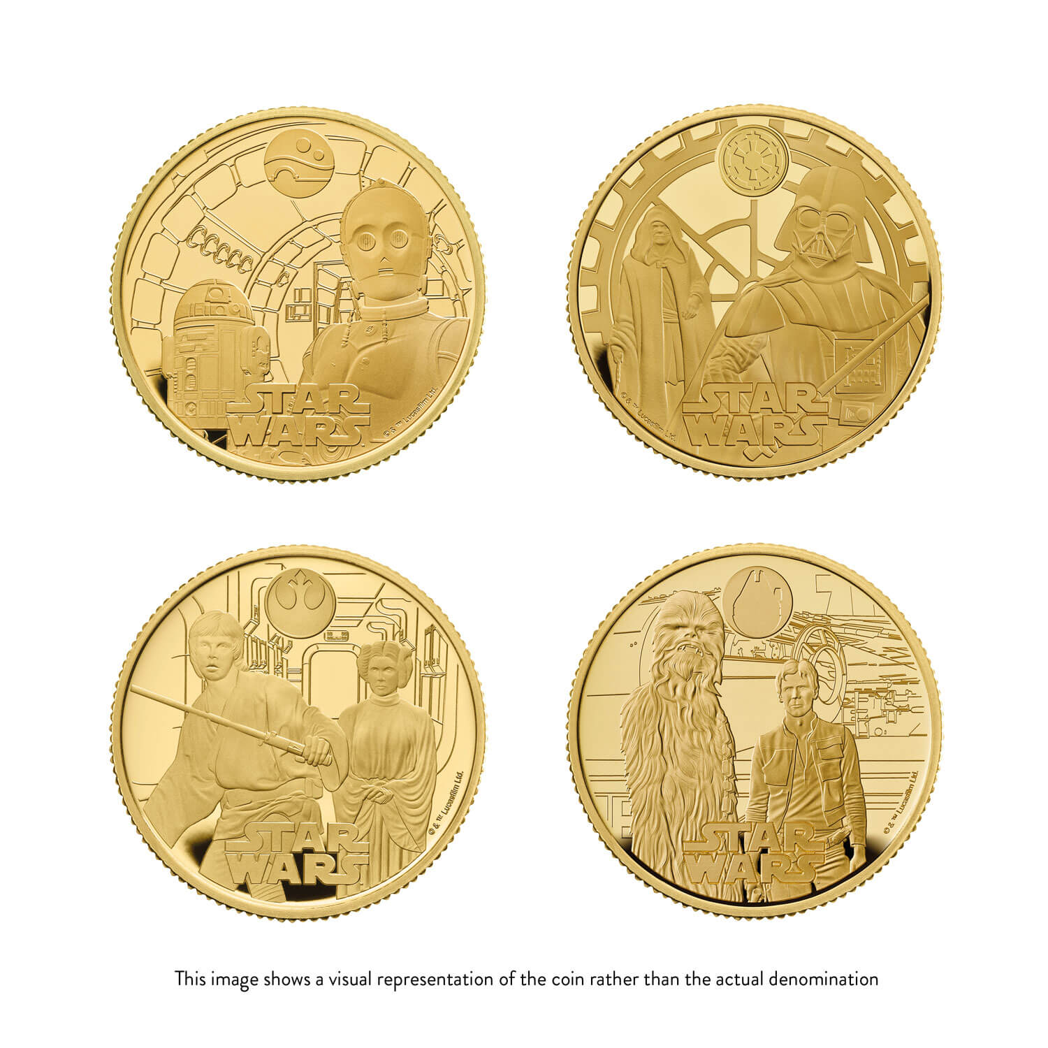Star Wars 2023 UK 1/4oz Gold Proof Four-Coin Collection