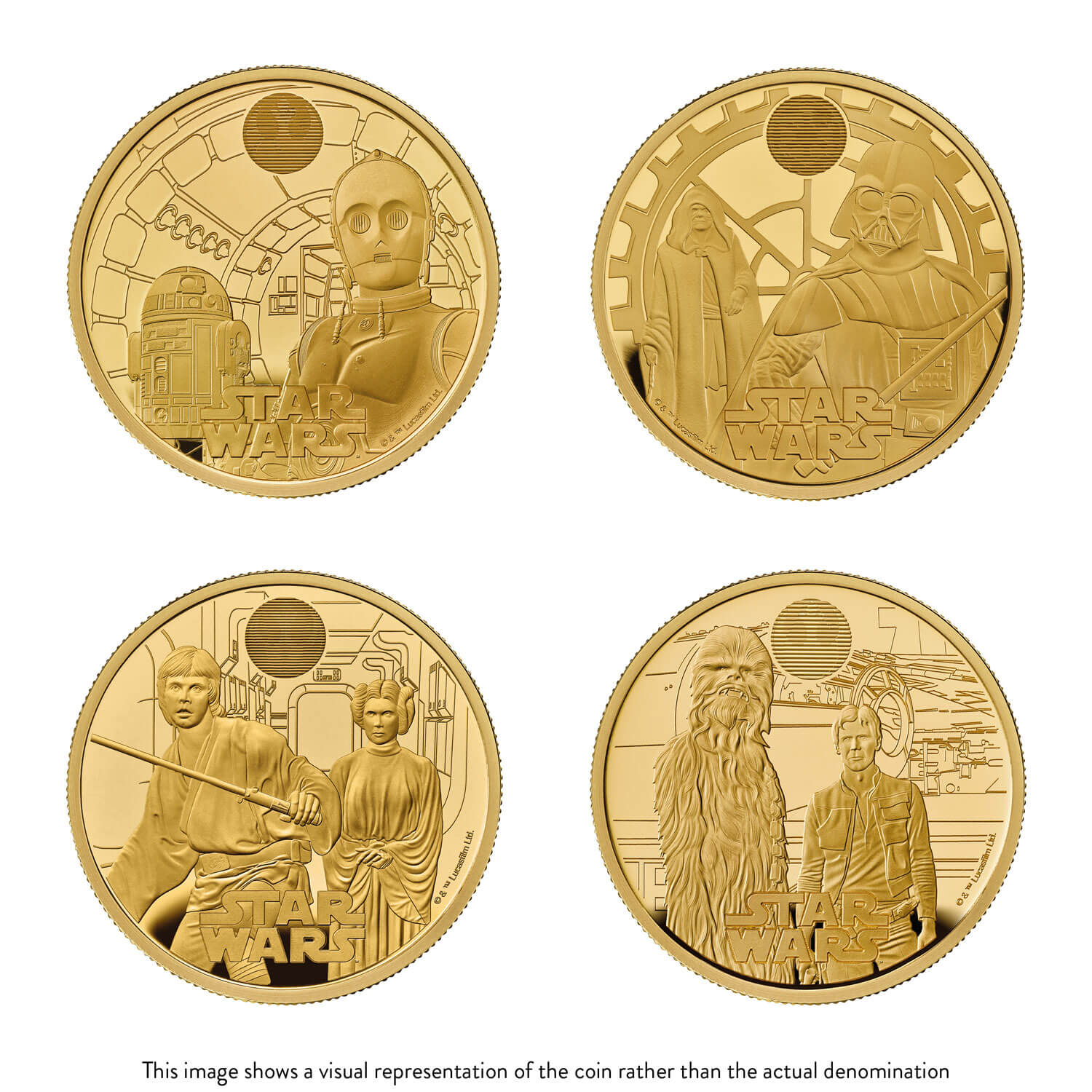 Star Wars 2023 UK 1oz Gold Proof Four-Coin Collection