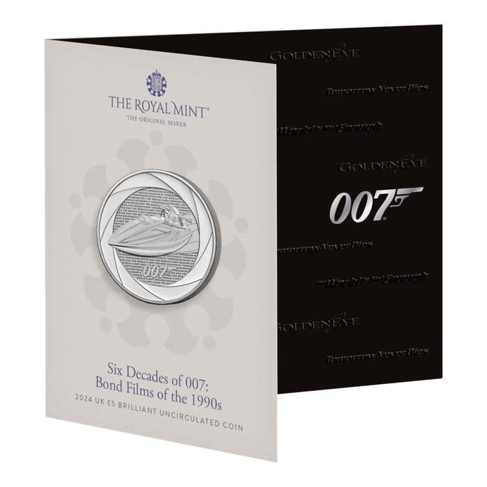 Bond Films of the 1990s 2024 UK £5 Brilliant Uncirculated Coin
