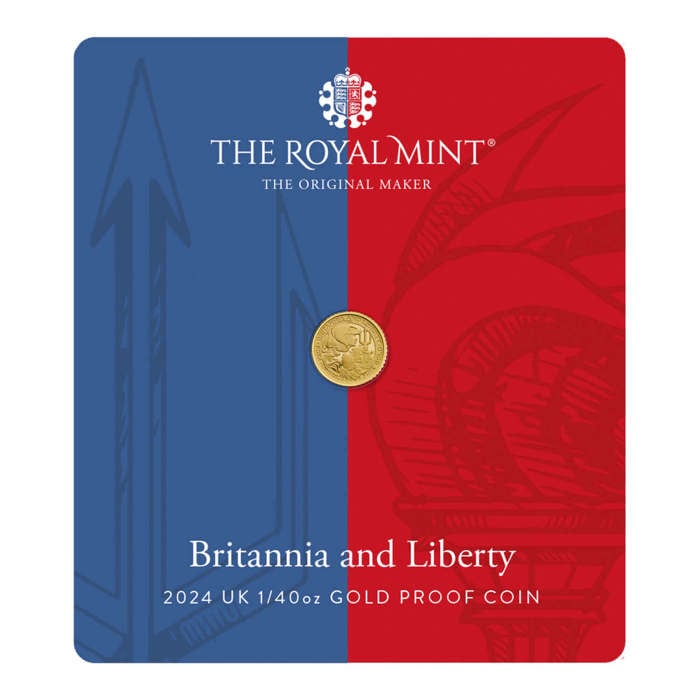 Britannia and Liberty 2024 UK 1/40oz Gold Proof Coin