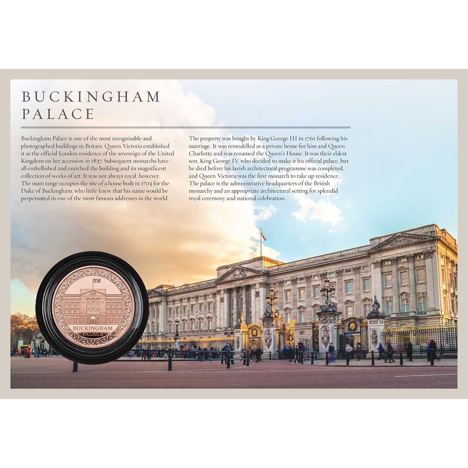 Buckingham Palace 2024 UK £5 Gold Proof Coin Cover | The Royal Mint