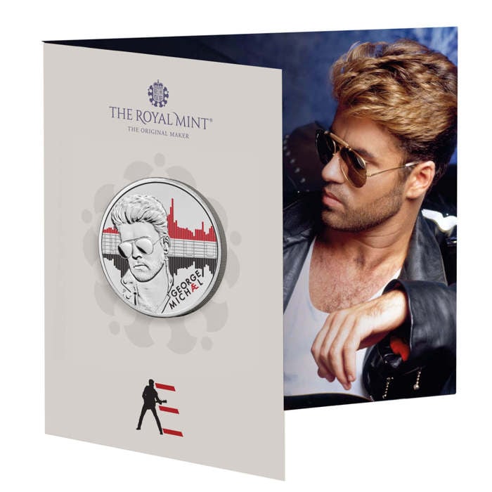 George Michael 2024 UK £5 Brilliant Uncirculated Colour Coin