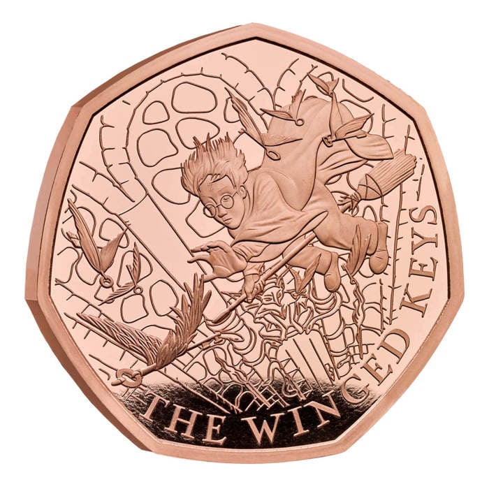 The Winged Keys 2024 UK 50p Gold Proof Coin