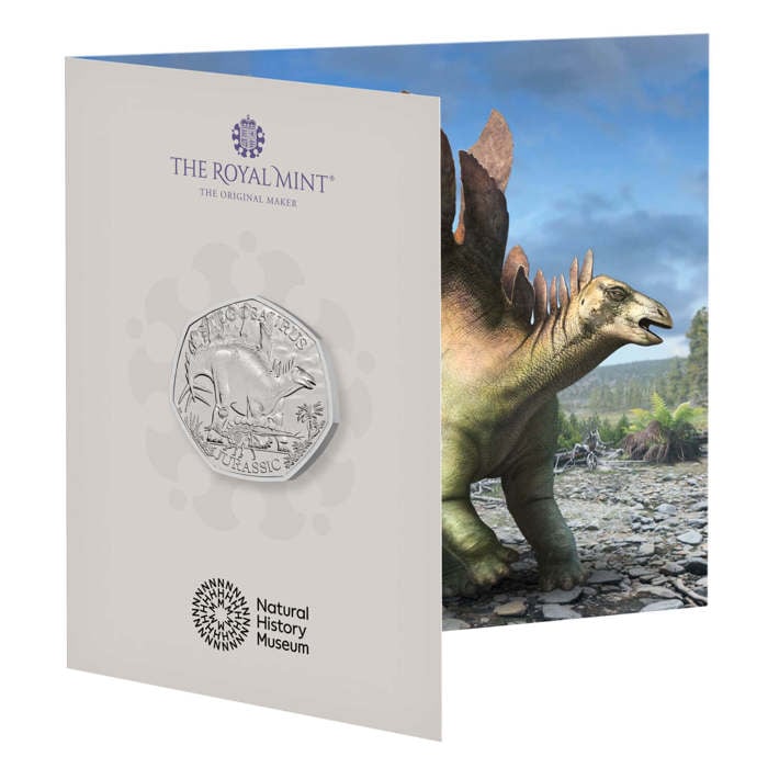 Stegosaurus 2024 UK 50p Brilliant Uncirculated Coin