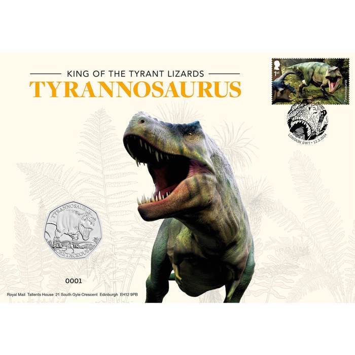 Tyrannosaurus 2024 UK 50p Brilliant Uncirculated Coin Cover