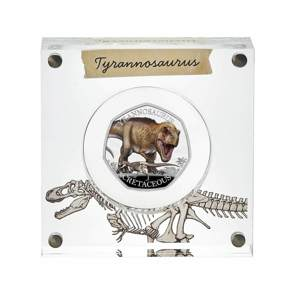 Tyrannosaurus 2024 UK 50p Silver Proof Colour Coin