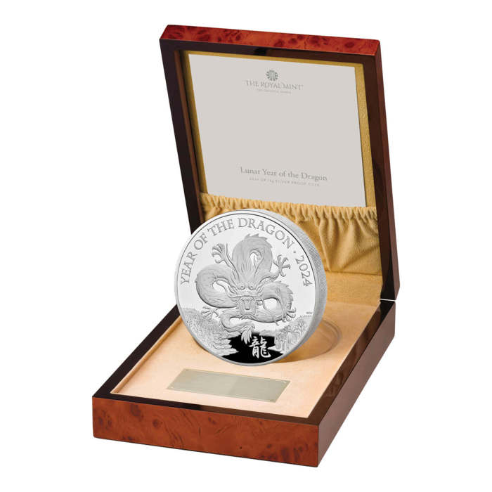 Lunar Year of the Dragon 2024 UK 1kg Silver Proof Coin