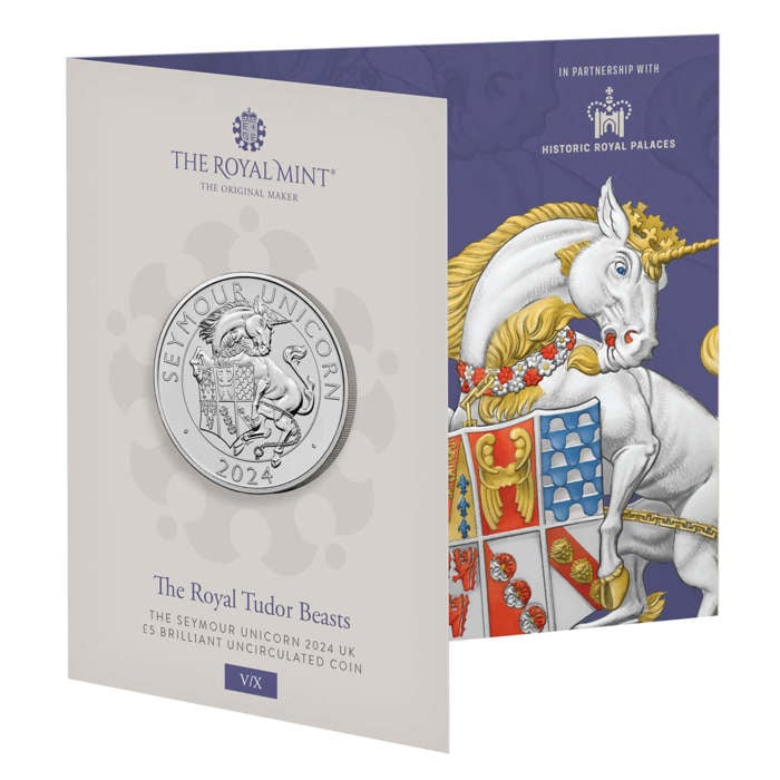 The Royal Tudor Beasts The Seymour Unicorn 2024 UK £5 Brilliant Uncirculated Coin