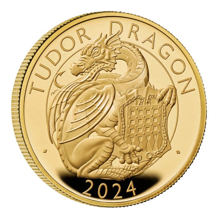 The Royal Tudor Beasts The Tudor Dragon 2024 UK 1oz Gold Proof Coin