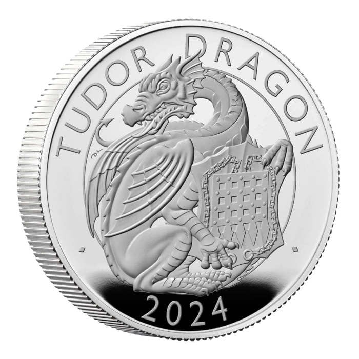 The Royal Tudor Beasts The Tudor Dragon 2024 UK 2oz Silver Proof Coin
