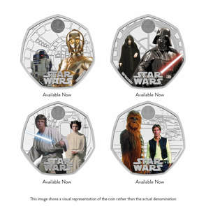 Star Wars 2023 UK 50p Silver Proof Colour Four-Coin Collection