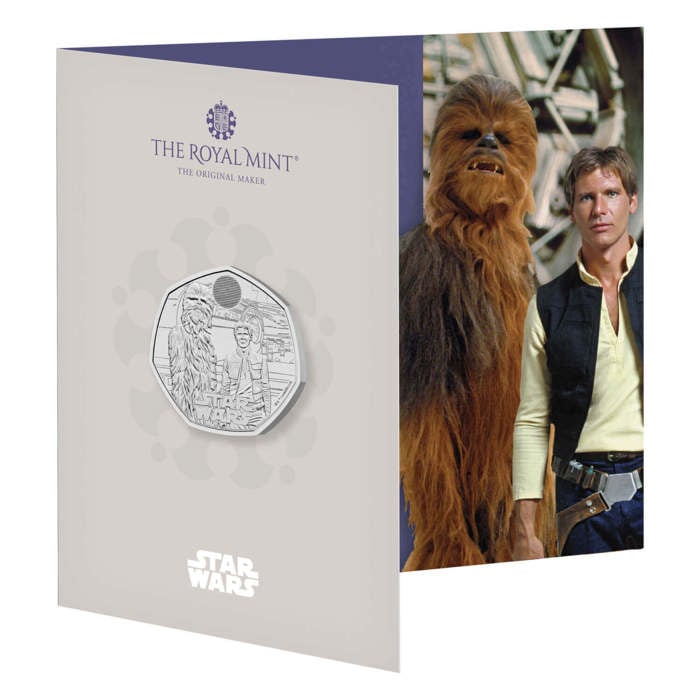 Star Wars Han Solo and Chewbacca 2024 UK 50p Brilliant Uncirculated Coin