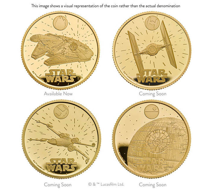 Star Wars 2024 UK 1/4oz Gold Proof Four-Coin Collection 