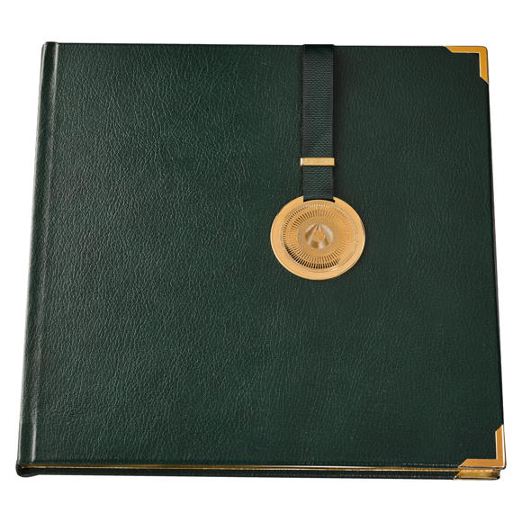 Luxury Leather Notebook and Gold-plated Silver Bookmark