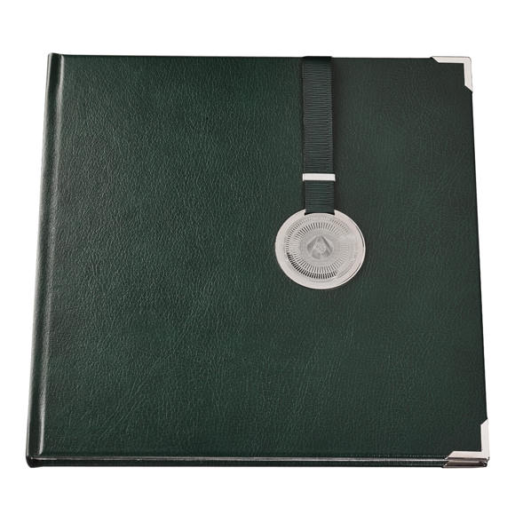 Luxury Leather Notebook and Interplay of Light Silver-plated Bookmark