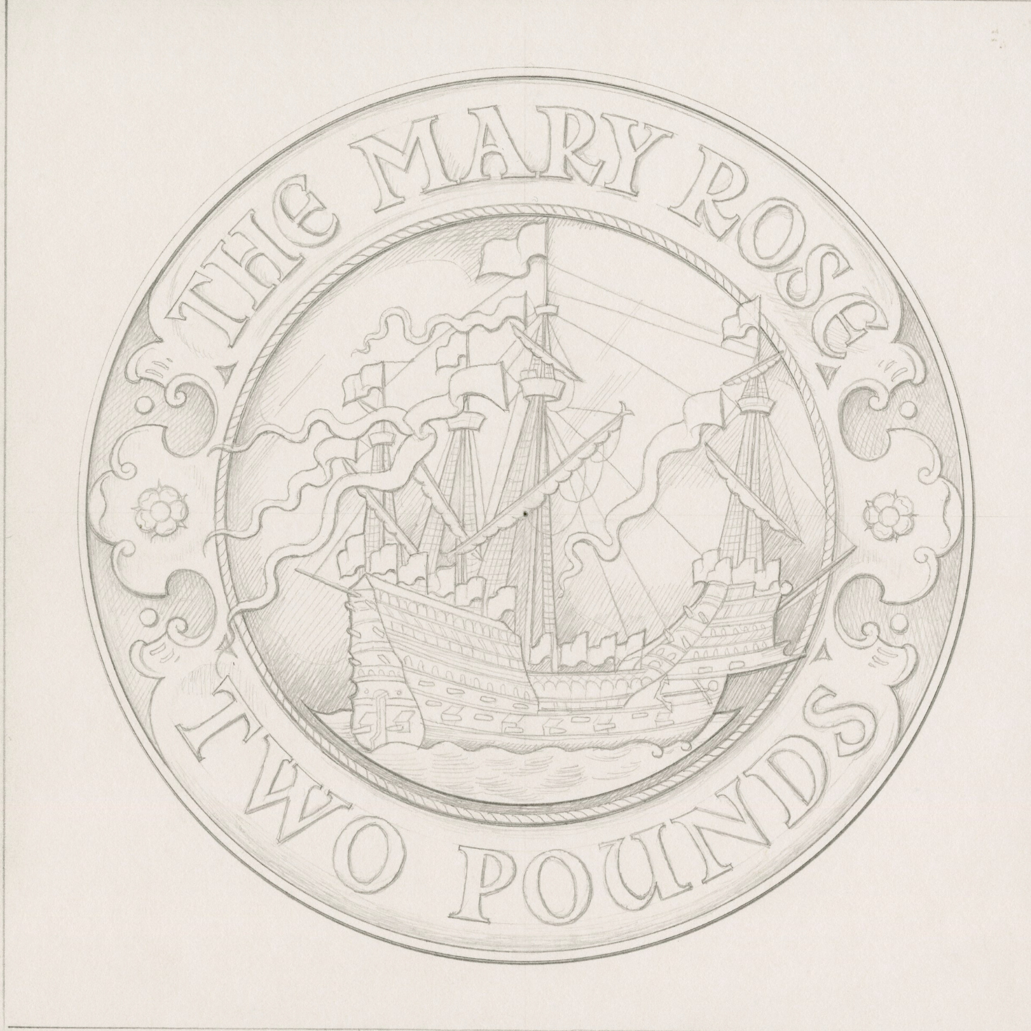 Artwork for the 2011 Mary Rose £2 coin