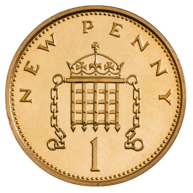 United Kingdom penny reverse