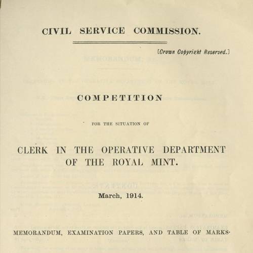 Do You Think You Could Pass The Royal Mint’s 1914 Entry Exam?