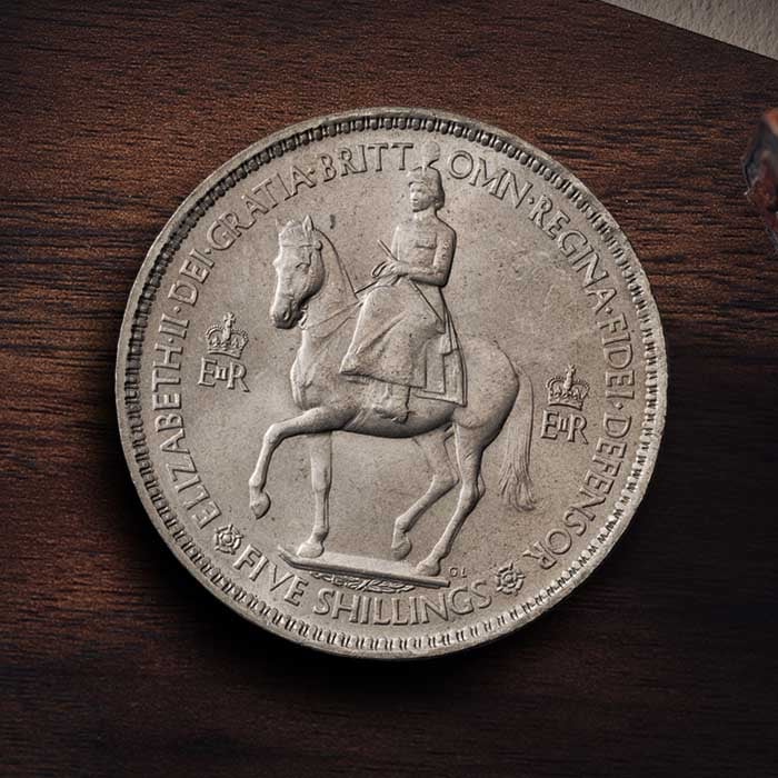 1953 Queen Elizabeth II Coronation Five-Shilling Coin