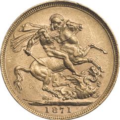 1871 sovereign reverse design
