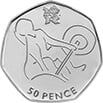 Weightlifting 50p Coin