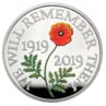 The 2019 Remembrance Day commemorative £5 coin.