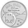 The 2021 50th of Mr Men Little Miss - Mr Happy commemorative £5 coin.