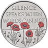 The 2017 Remembrance Day commemorative £5 coin.