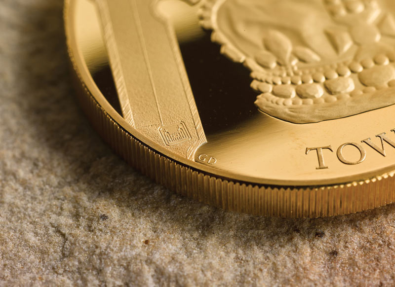 The Tower of London Mint Mark on a gold coin