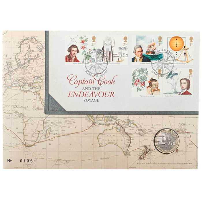 Captain Cook 2018 £2 Brilliant Uncirculated Stamp and Coin Set