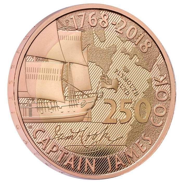 Captain Cook 2018 UK £2 Gold Proof Coin