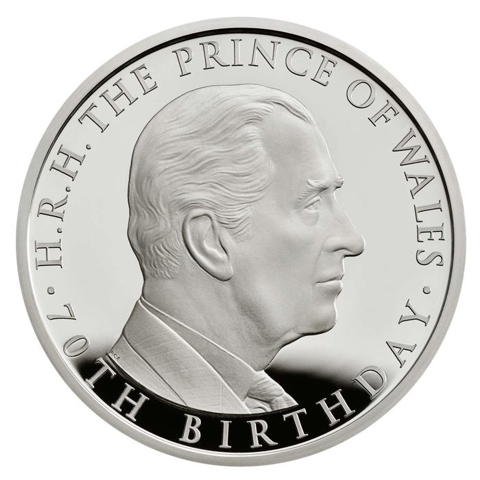 The 70th Birthday of HRH the Prince of Wales 2018 UK £5 Platinum Proof Piedfort Coin 