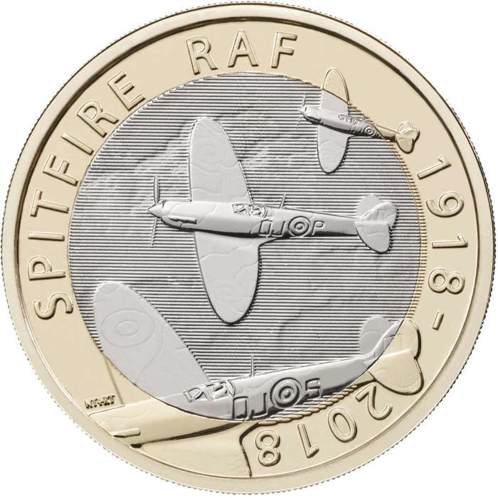 RAF Centenary Spitfire 2018 UK £2 Brilliant Uncirculated Coin