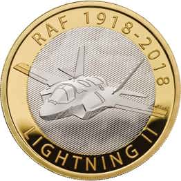 RAF Centenary F-35 Lightning II 2018 UK £2 Silver Proof Coin