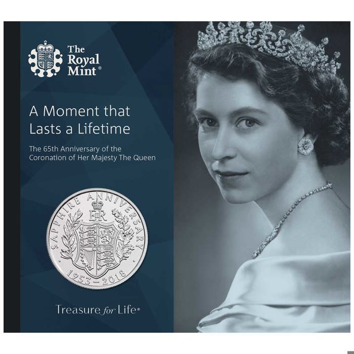 Sapphire Coronation 2018 UK £5 Brilliant Uncirculated Coin