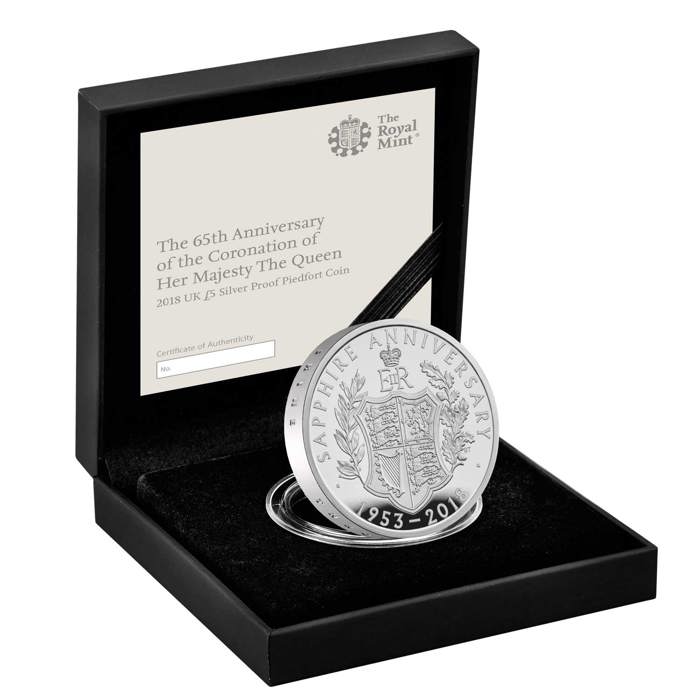 Sapphire Coronation 2018 UK £5 Silver Proof Piedfort Coin
