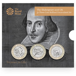 The Shakespeare Histories 2016 UK £2 Brilliant Uncirculated Three Coin Collection