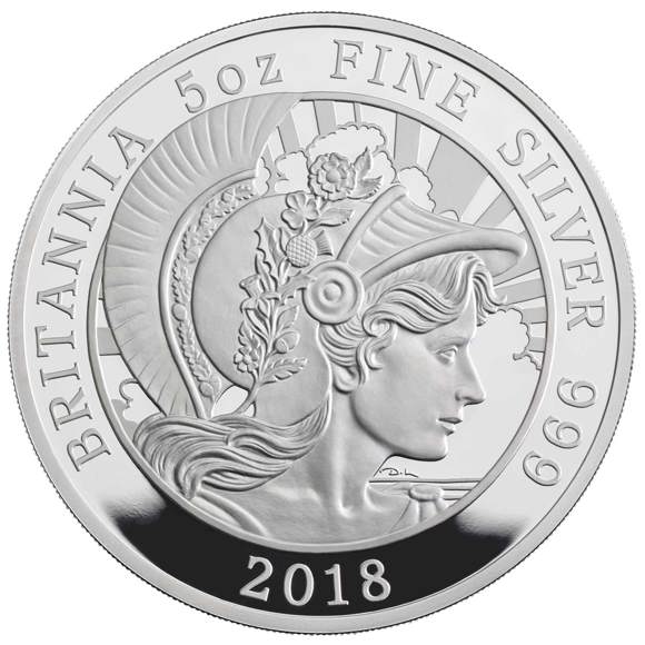 Britannia 2018 UK Five-Ounce Silver Proof Coin