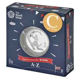 Cricket 2018 UK 10p Silver Proof Coin in Acrylic Block
