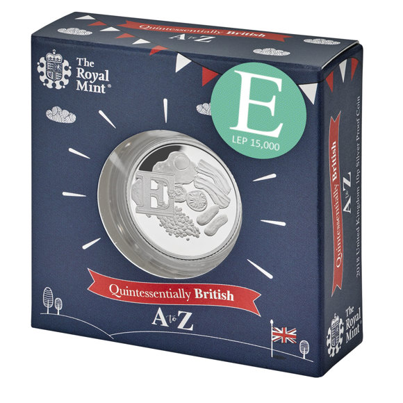 English Breakfast 2018 UK 10p Silver Proof Coin in Acrylic Block