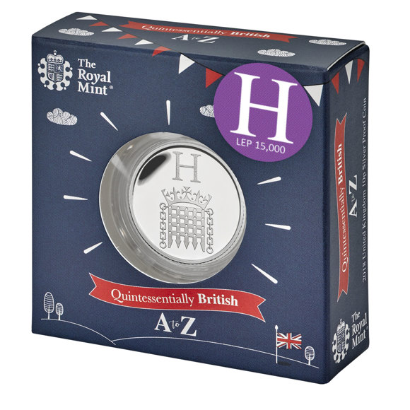 Houses of Parliament 2018 UK 10p Silver Proof Coin in Acrylic Block